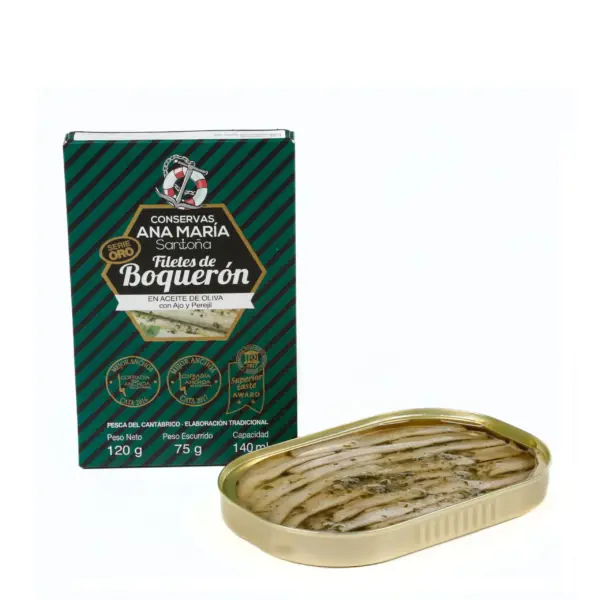 Boquerón en aceite de oliva con ajo y perejil 120g