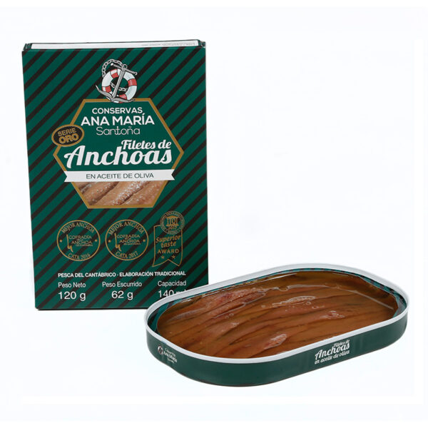 Anchoas del Cantábrico en aceite de oliva 120g